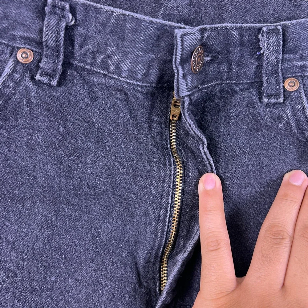 VTG Lee Genuine Jeans Regular Fit Denim Shorts Mens 36 Black Cotton Made in USA